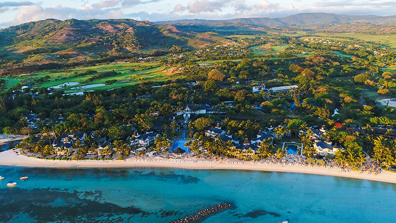 Vue aérienne du domaine Heritage Villas Valriche à l’île Maurice